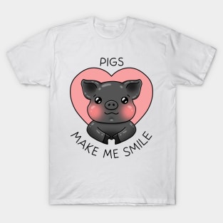 Pigs make me smile - Funny pig T-Shirt